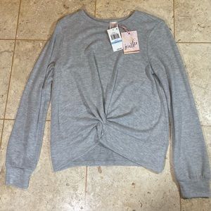 NWT Belle du jour, front knot sweater, size M